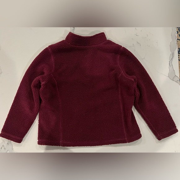 Lands End Women’s Quarter Zip Sherpa Pullover in Merlot Red Size Medium Petite - Picture 3 of 4